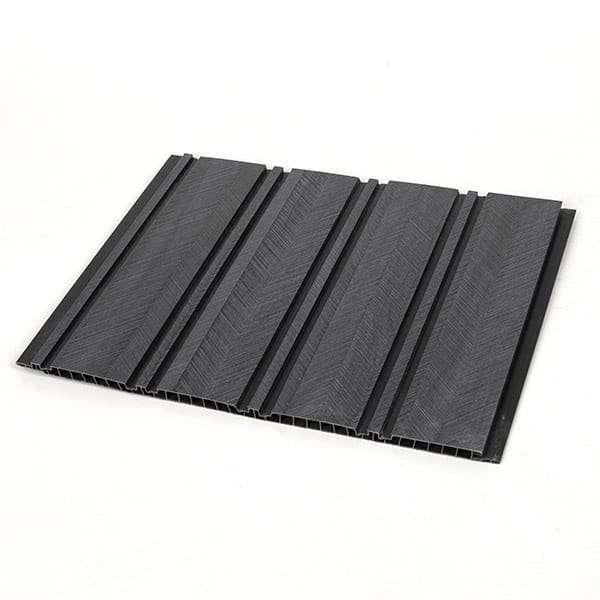 WPC Wall Panel Fluted Hitam/Abu Tua Motif Zigzag