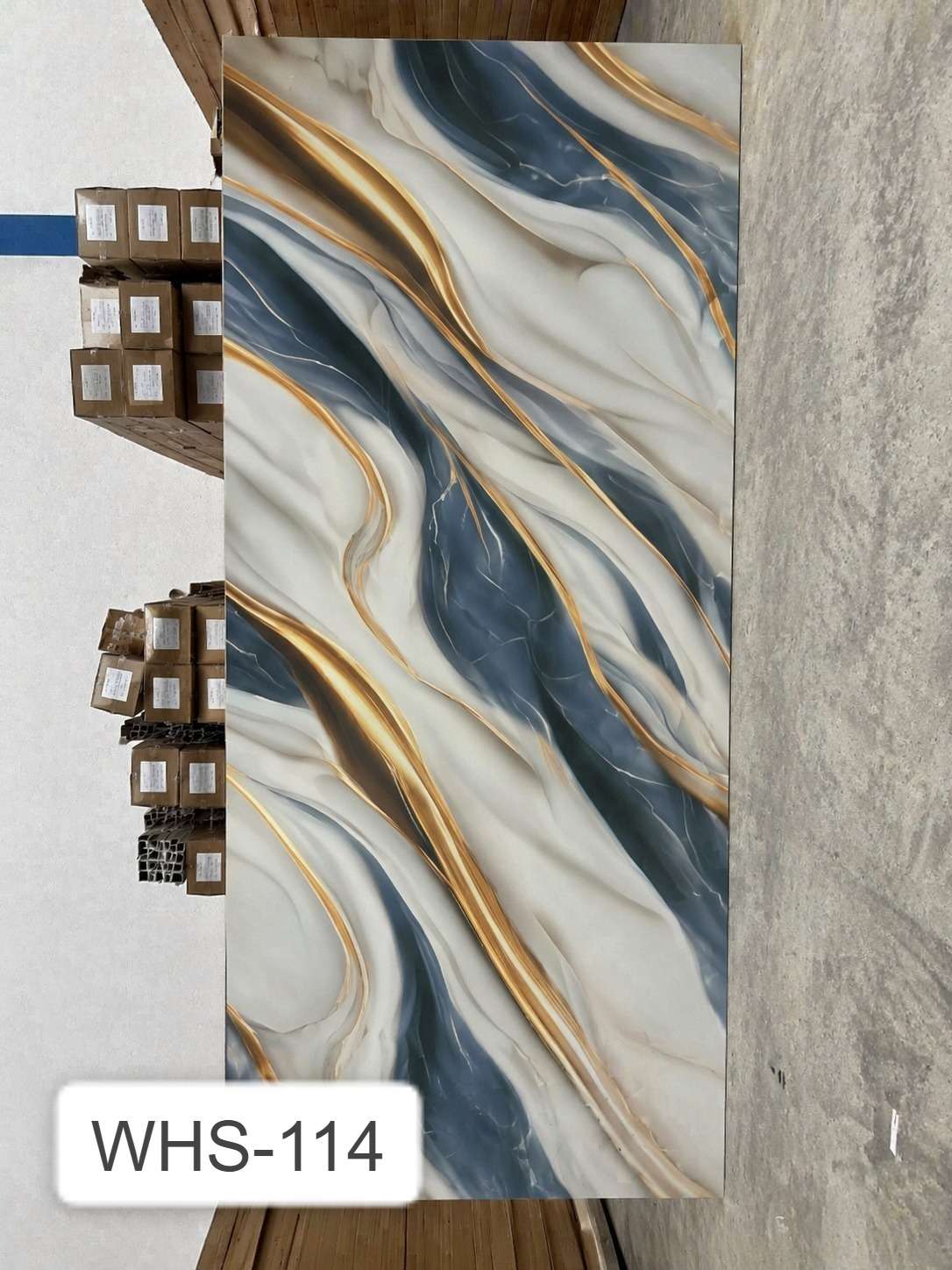 UV Board Marmer Corak Liquid Luxury Blue Gold (WHS-114)
