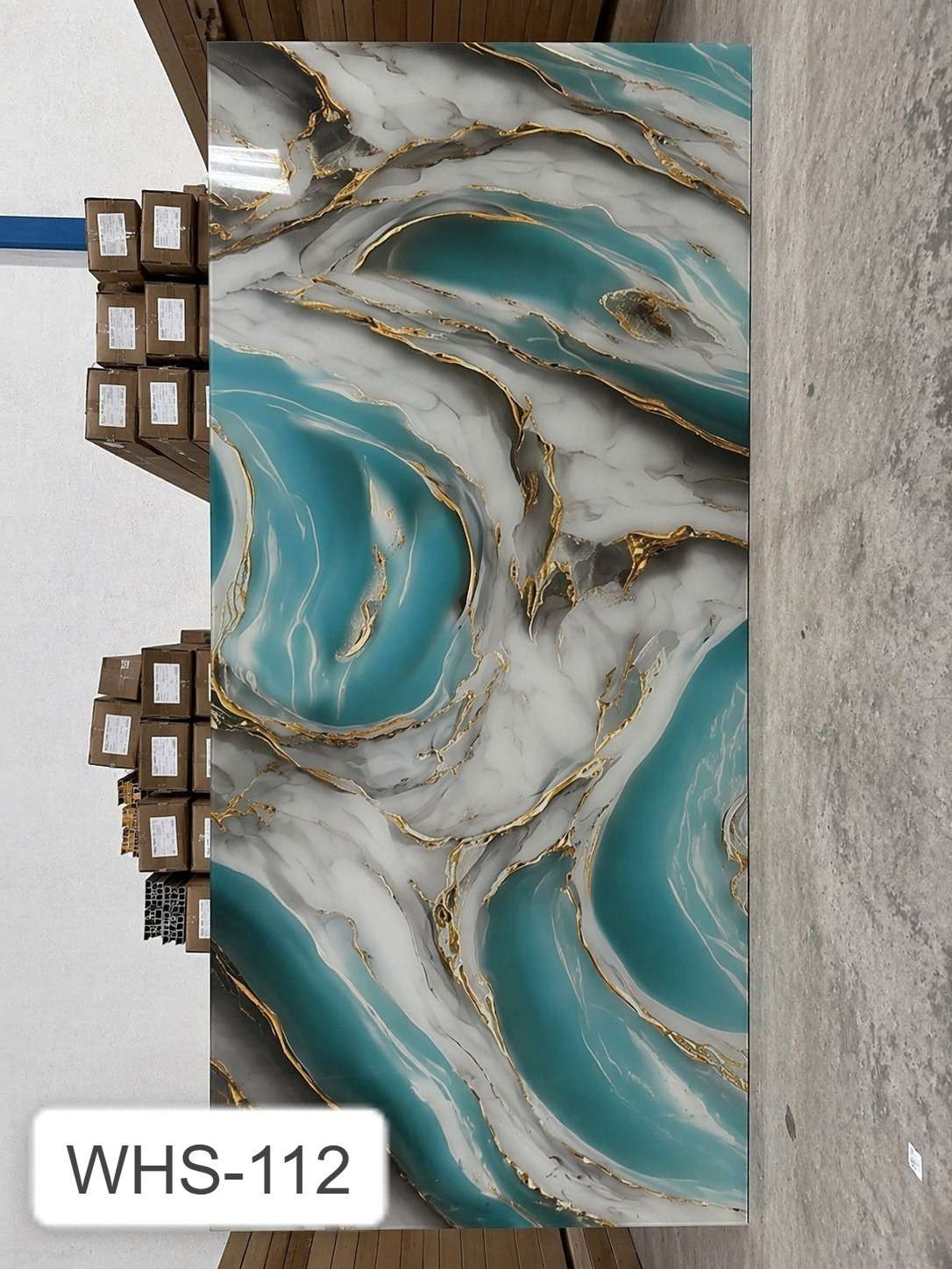 UV Board Marmer Corak Liquid Jade Tosca Gold (WHS-112)
