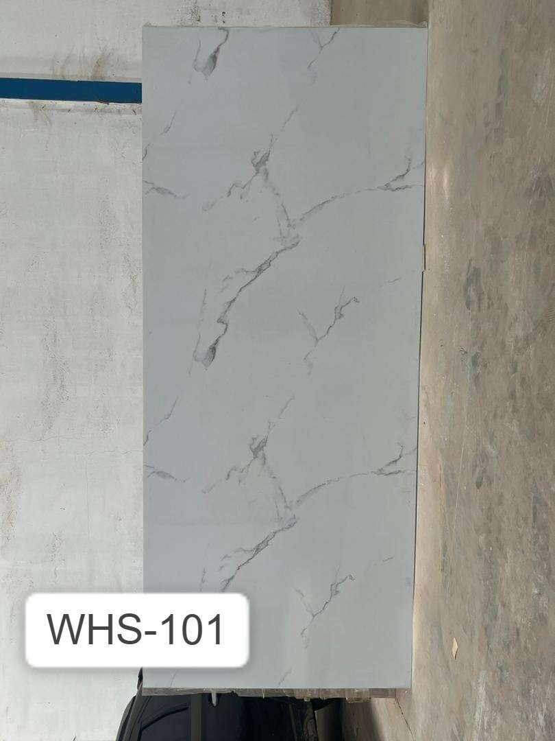 UV Board Marmer Putih Statuario Urat Abu Tipis (WHS-101)